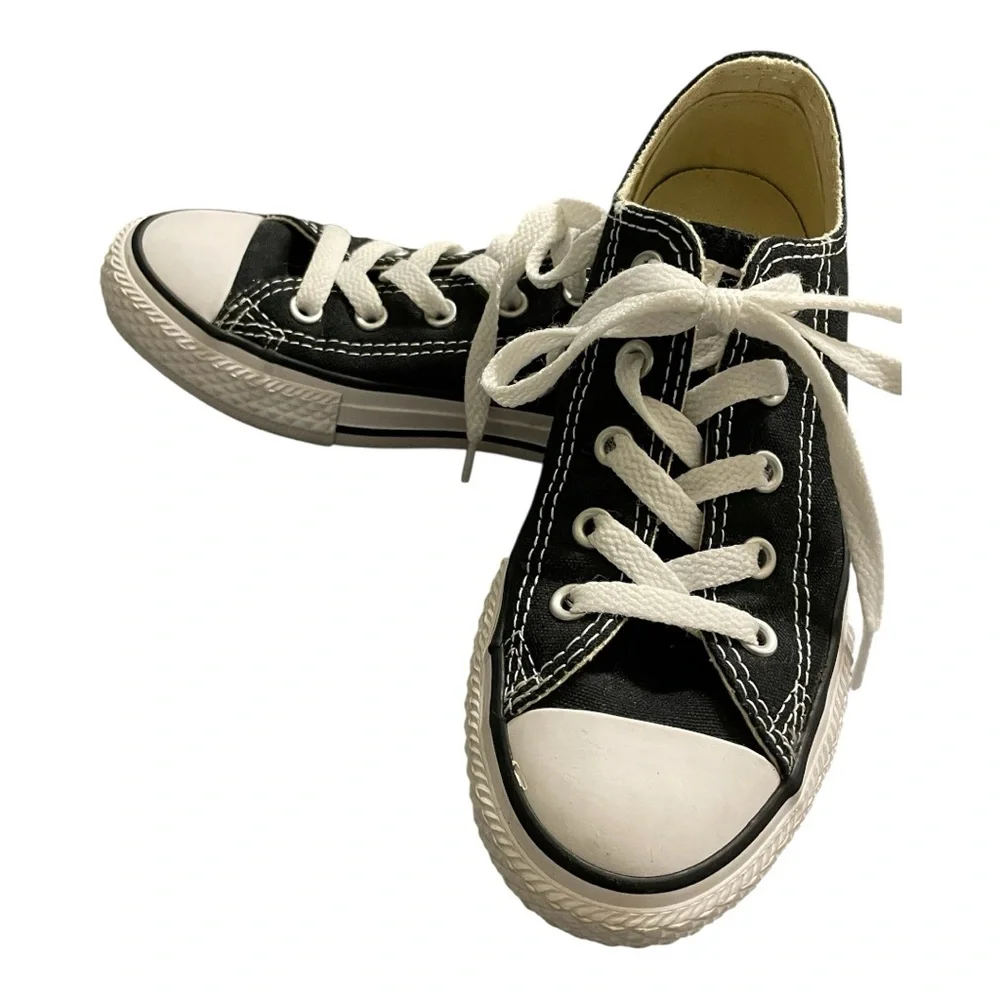 Converse All Stars Kids Black and White Lace Up Sneakers